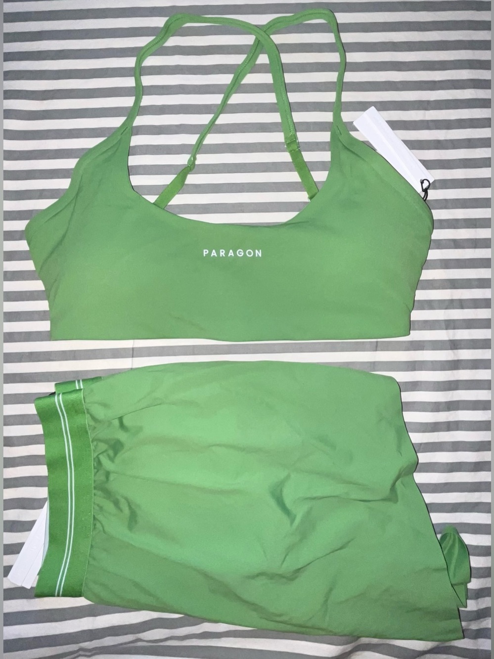 Paragon Recstretch Limitless Crossback Bra + LiteSpeed MidRise Track Shorts Sz M